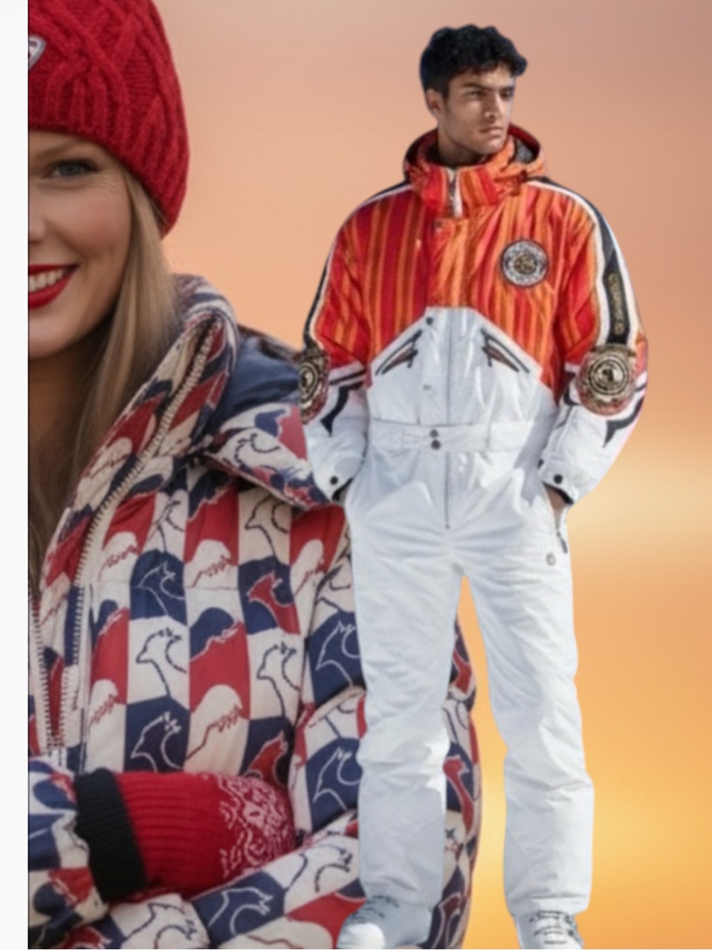 Bogner Vintage Colorful  Embroidered Luxury Striped Ski Jacket with White Accent